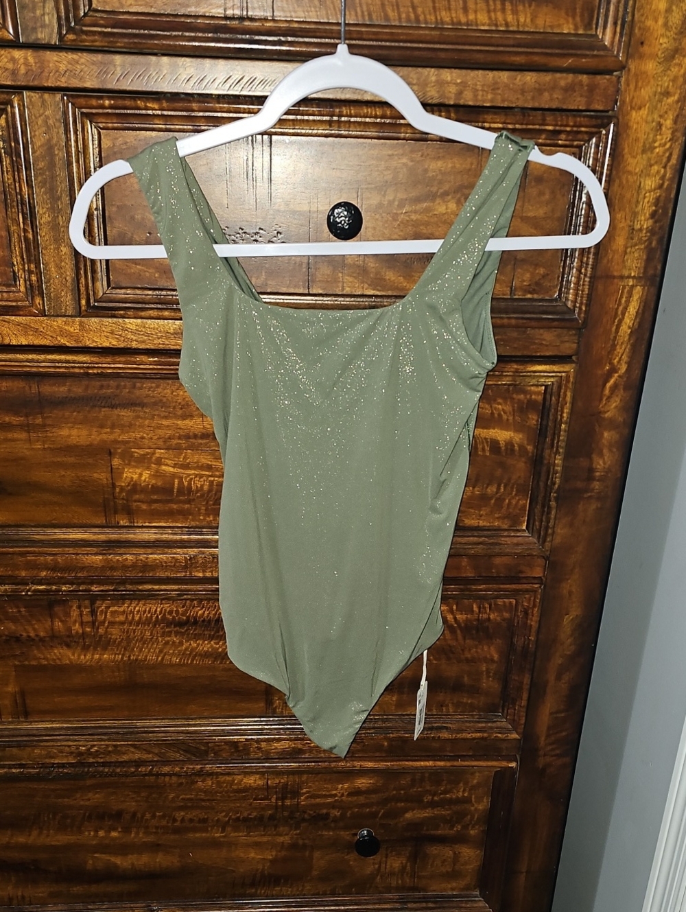 Smoothez By Aerie Green Shimmer Thong Bodysuit! Nwts, Sz Small!